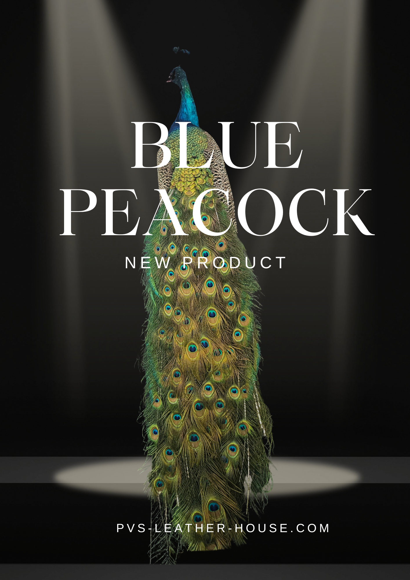 Paon bleu, socle inclus